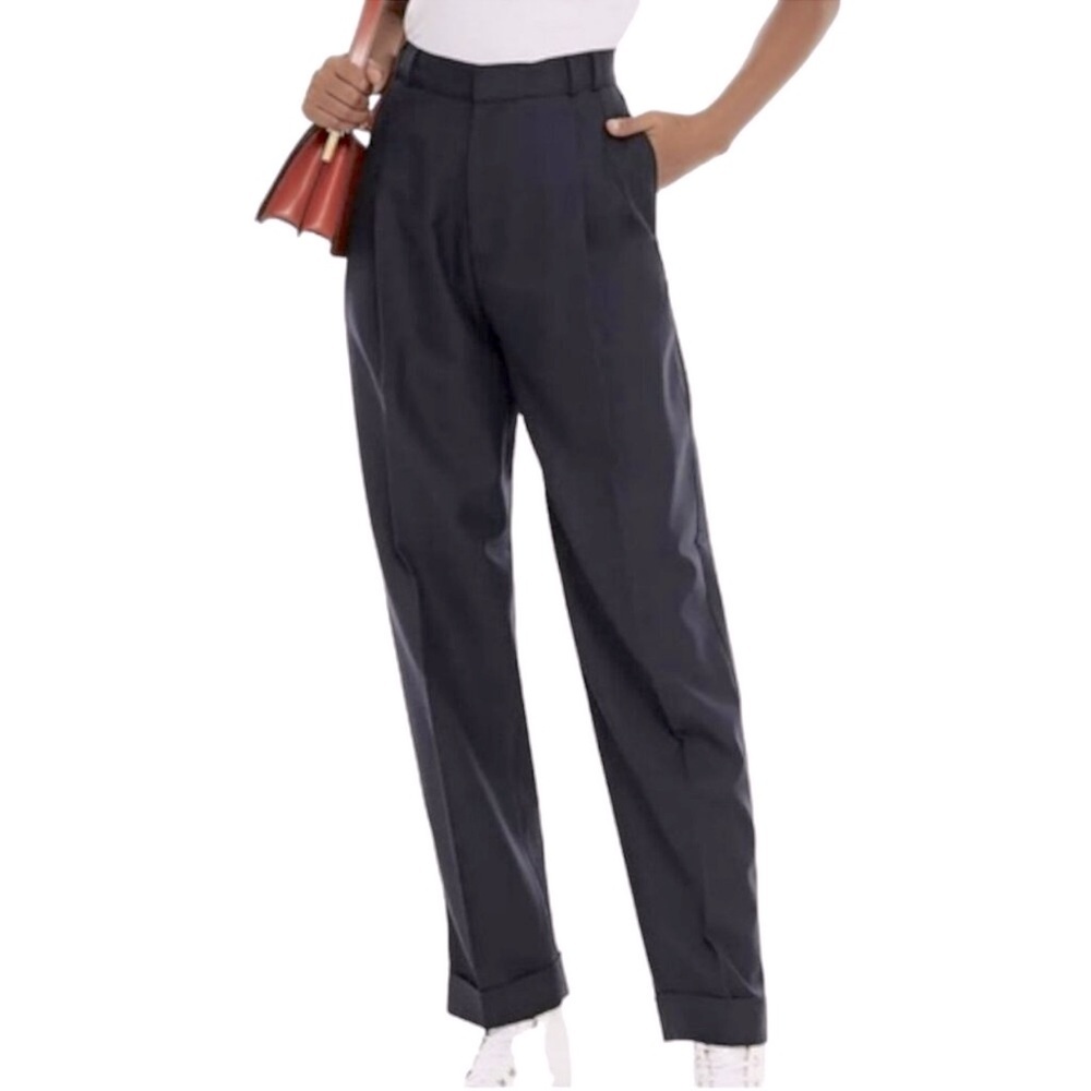 Re/Done Black Pleated Front 80s Trousers